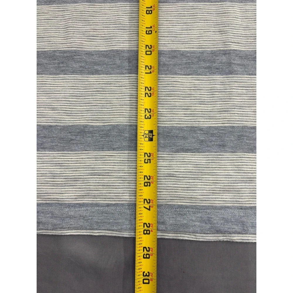 The North Face Gray Striped Polo - Men's Large - 70% Cotton/30% Poly